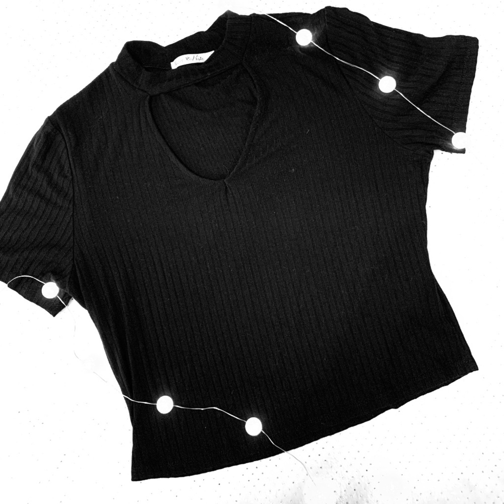 Heart Hips ribbed black shirt